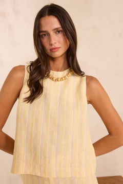 Picture of SLEEVELESS STRIPED LINEN TOP MELINA